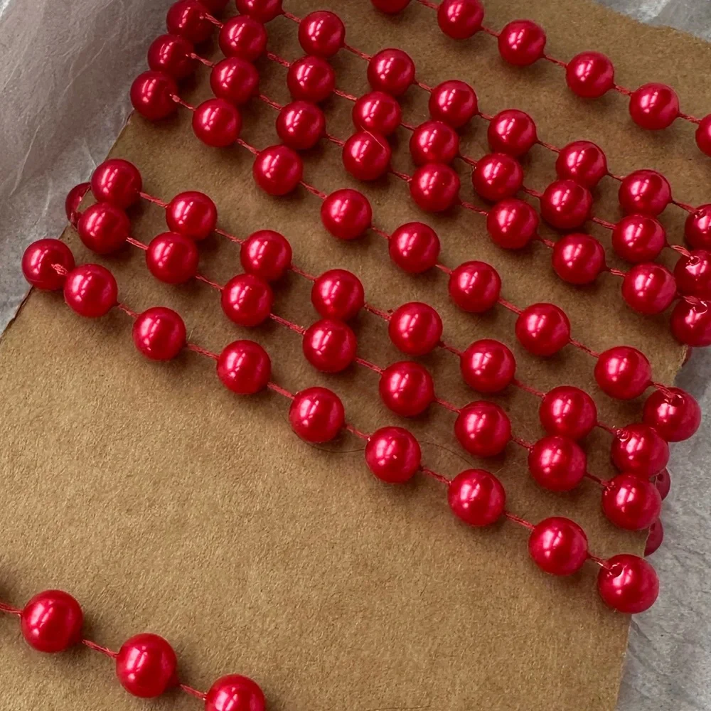 (3) 8 foot red bead strands